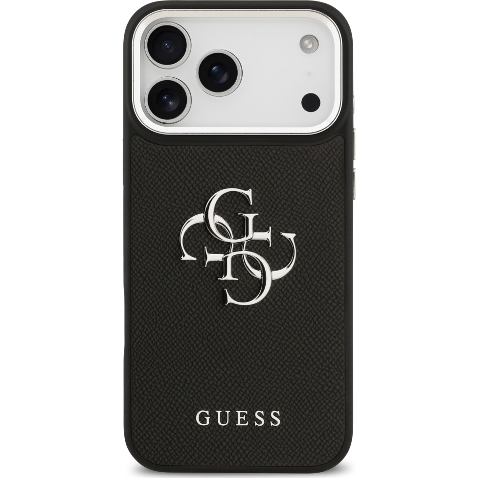 Carcasa Guess Grained Big 4G Small Classic Logo pentru iPhone 17 Pro Max, neagra