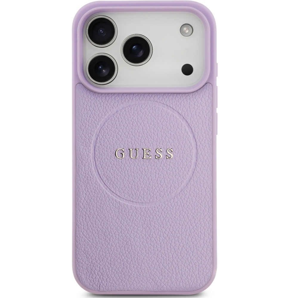 Etui Guess Hardcase Grained Ring do MagSafe do iPhone 17 Pro, fioletowe