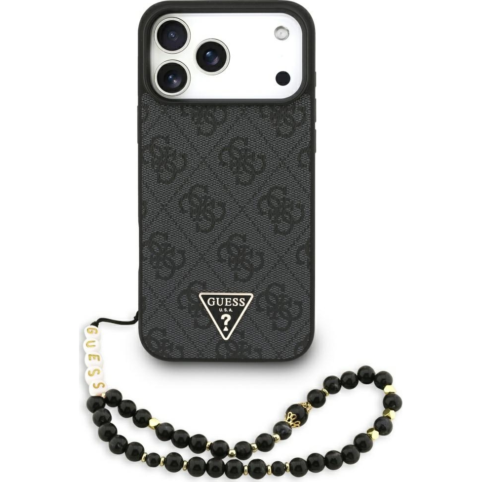Guess 4G Strap Triangle Logo MagSafe, ochronny case na plecki, elegancki smukły, czarne
