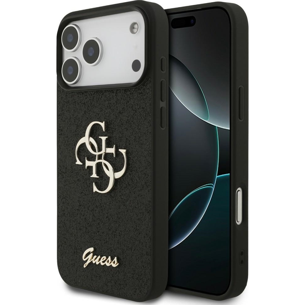 Guess Hardcase Fixed Glitter eleganckie modne etui ochronne pokrowiec do telefonu premium czarne