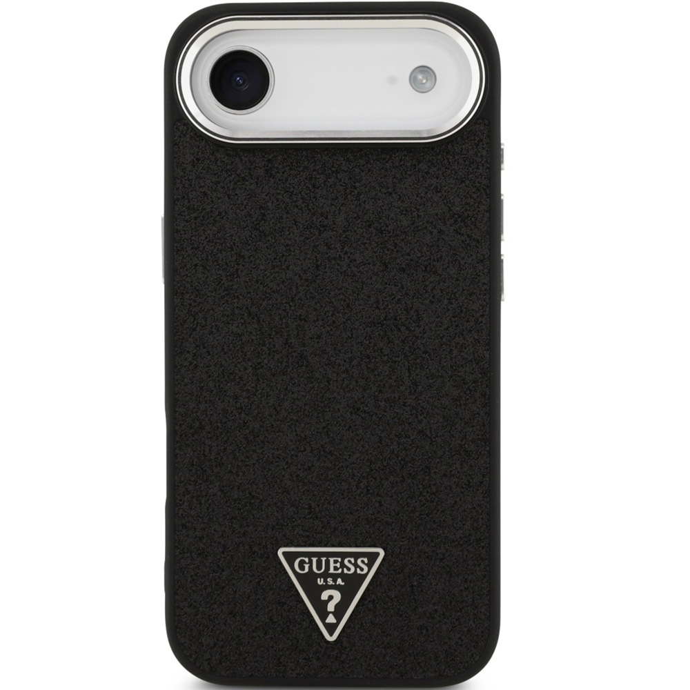Etui Guess Hardcase Glitter Triangle Logo do MagSafe do Apple iPhone Air, czarno-brokatowe