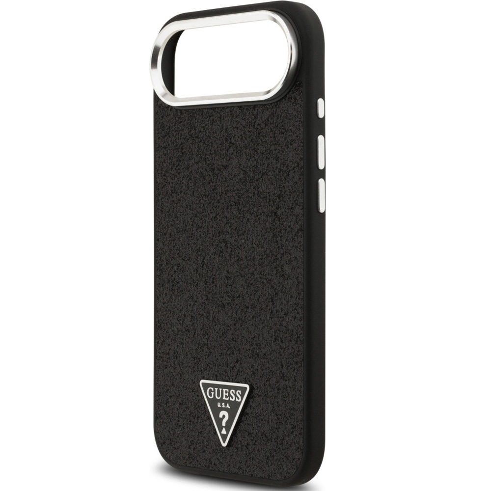 Etui Guess Hardcase Glitter Triangle Logo do MagSafe do Apple iPhone Air, czarno-brokatowe