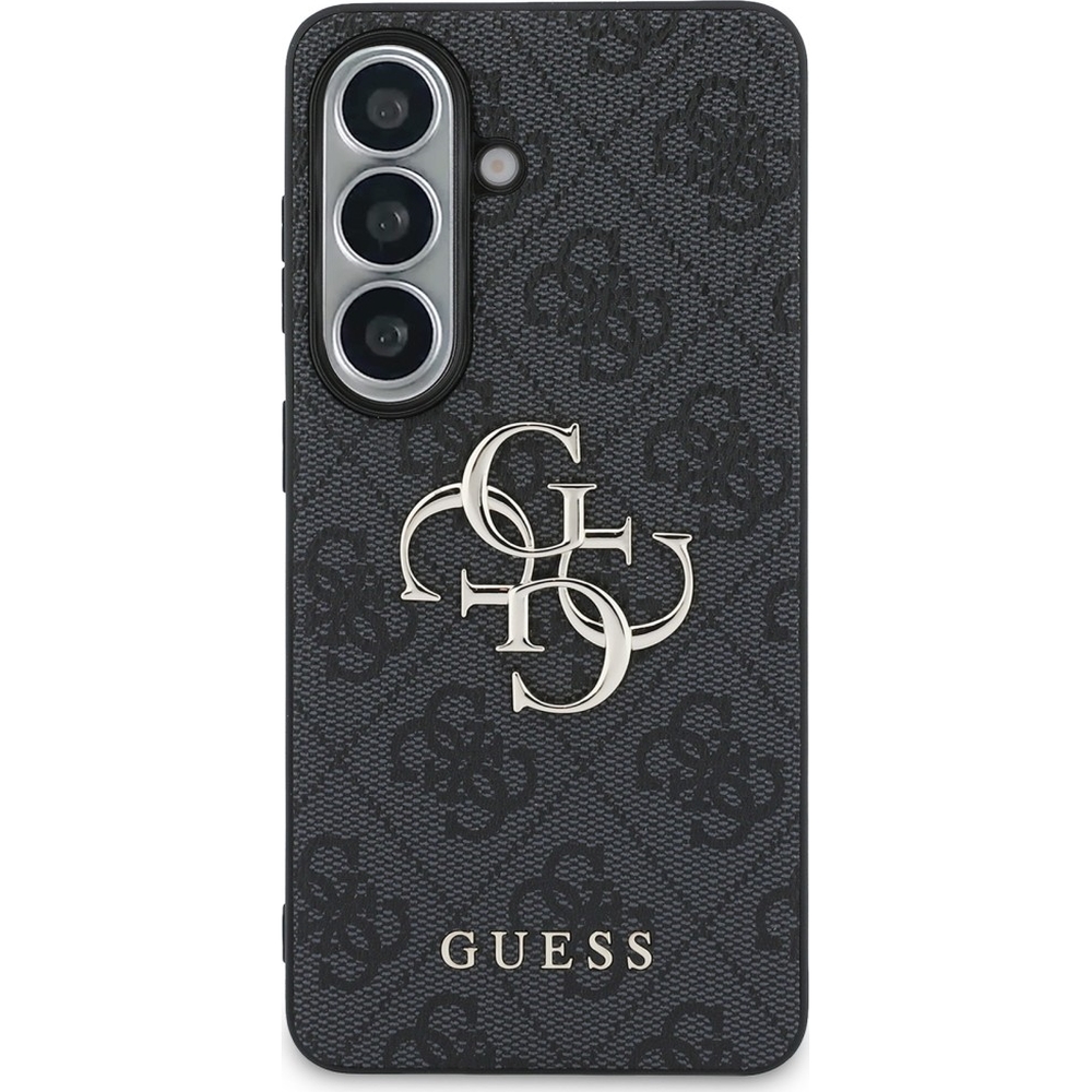 Guess Hardcase Leather, TPU krawędzie elastyczne trwałe bezpieczne praktyczne funkcjonalność, czarne z Big Logo Guess