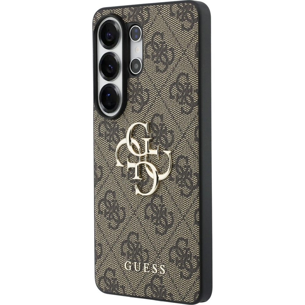 Guess Hardcase Leather, usztywnione plecki ochrona stabilizacja perfekcyjne dopasowanie komfort, brązowe z Big Logo Guess