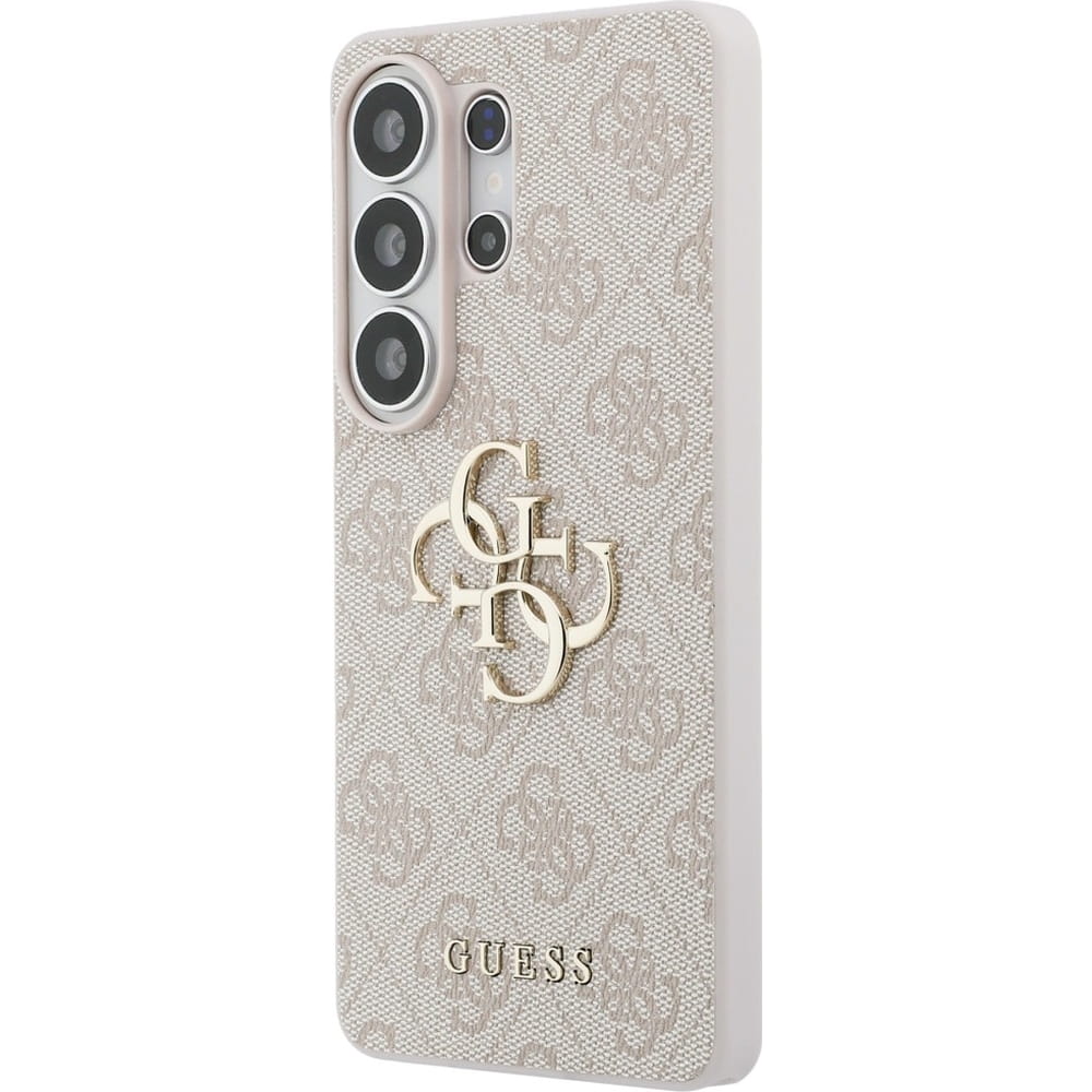 Guess Hardcase Leather, usztywnione plecki ochrona stabilizacja perfekcyjne dopasowanie komfort, różowe Big Logo Guess
