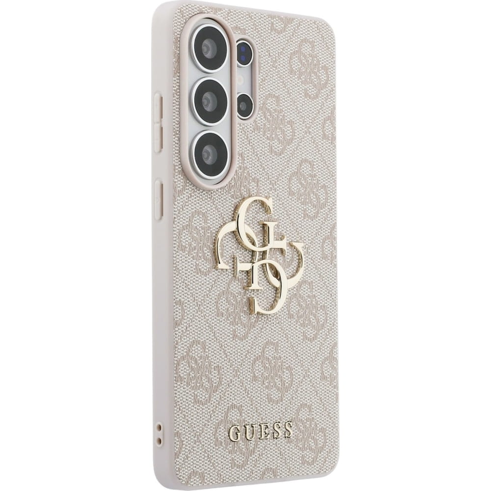 Guess Hardcase Leather, eko skóra miękkość dotyk elegancja styl komfort chwytu, różowe Big Logo Guess