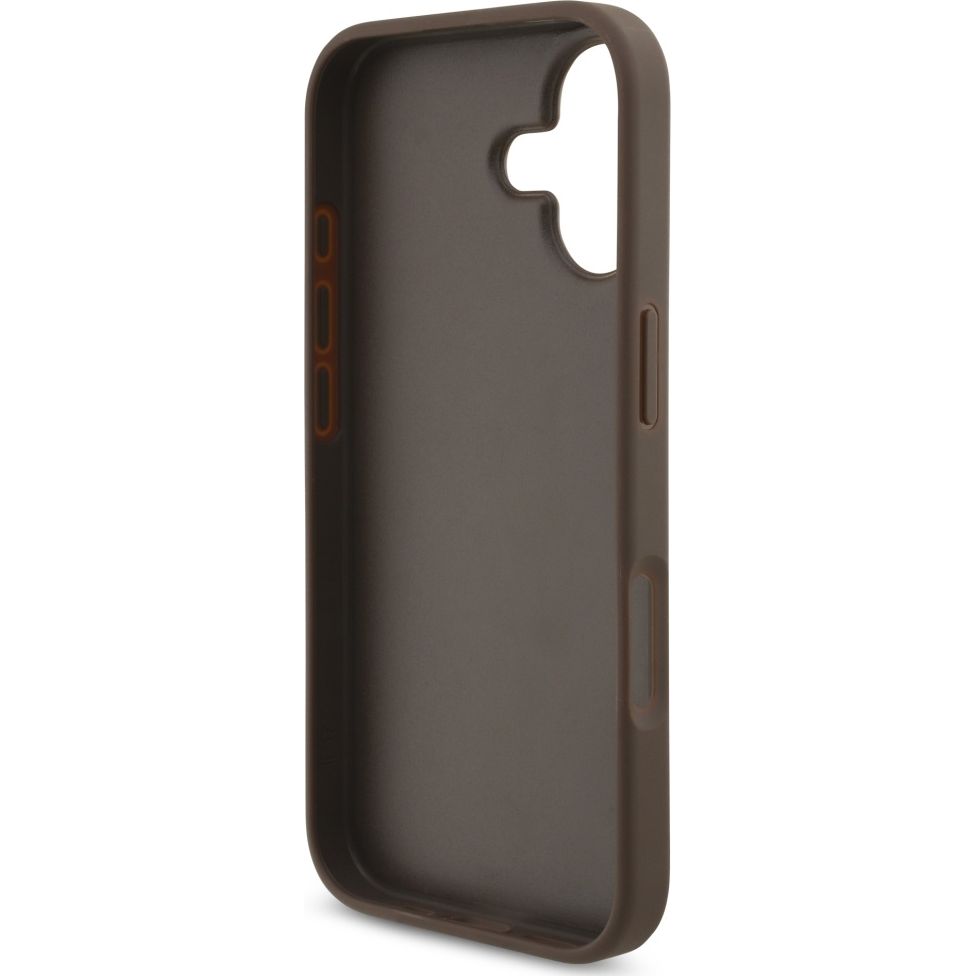Etui Guess Hardcase 4G Big Metal Logo do iPhone 17, brązowe.