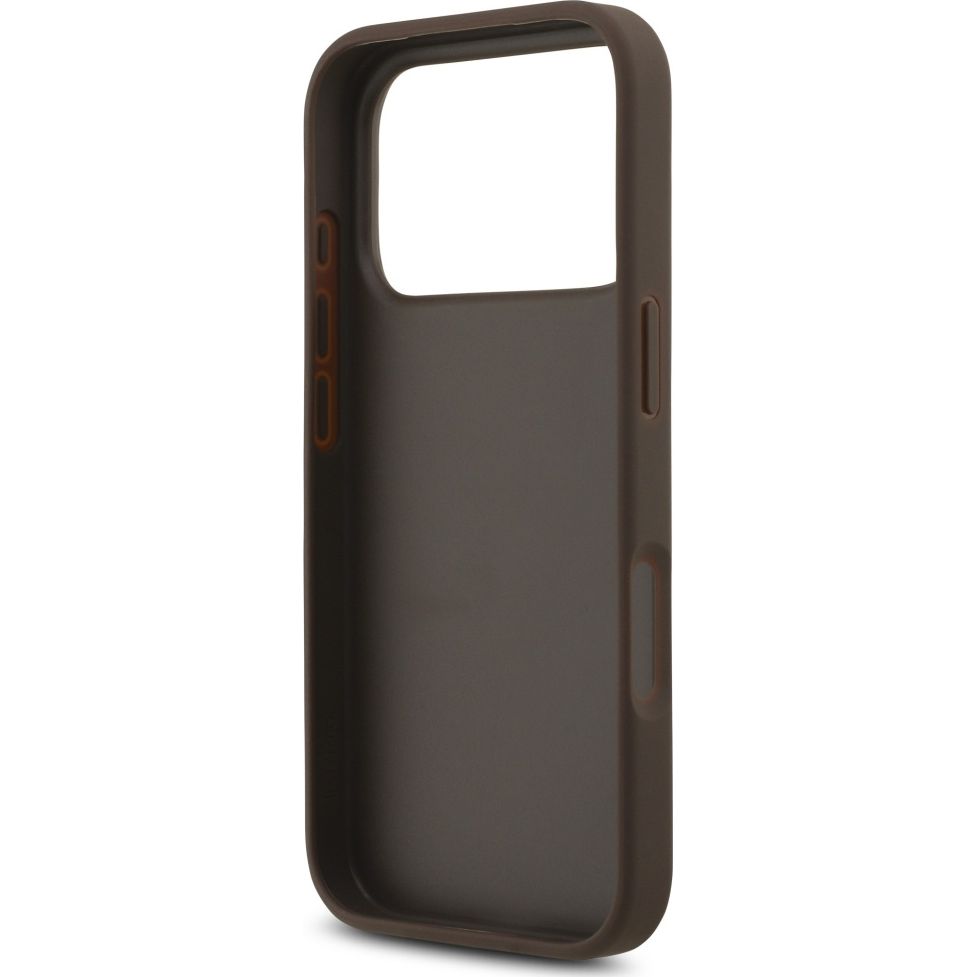 Etui Guess Hardcase 4G Big Metal Logo do iPhone 17 Pro, brązowe.
