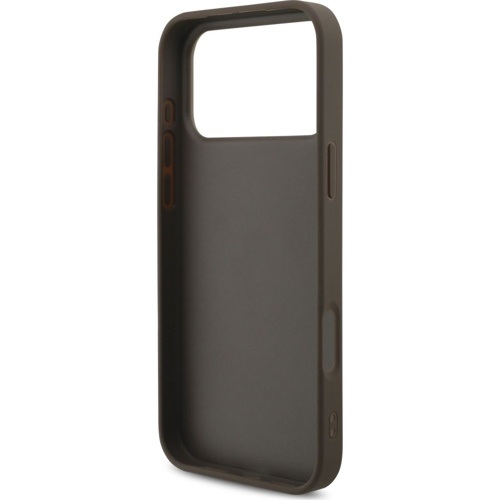 Husa pentru Apple iPhone 17 Pro, Guess, Hardcase Big 4G Logo Classic Logo, Maro Husa Guess Hardcase 4G cu logo metalic mare pentru iPhone 17 Pro Max, maro.