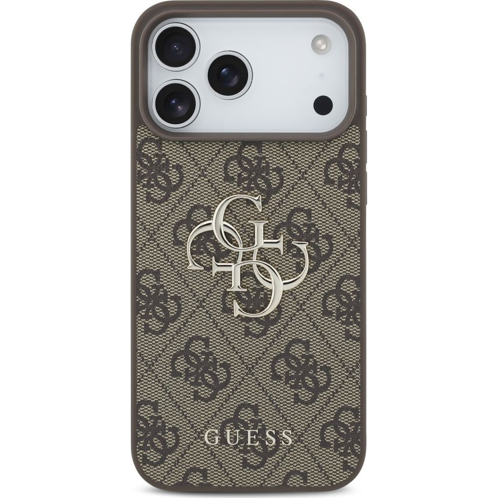 Etui Guess Hardcase 4G Big Metal Logo do iPhone 17 Pro Max, brązowe.