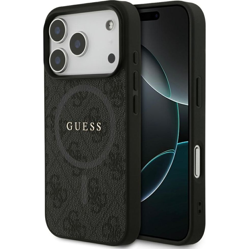 Etui Guess Hardcase 4G Ring Classic Logo MagSafe do iPhone 17 Pro, czarne