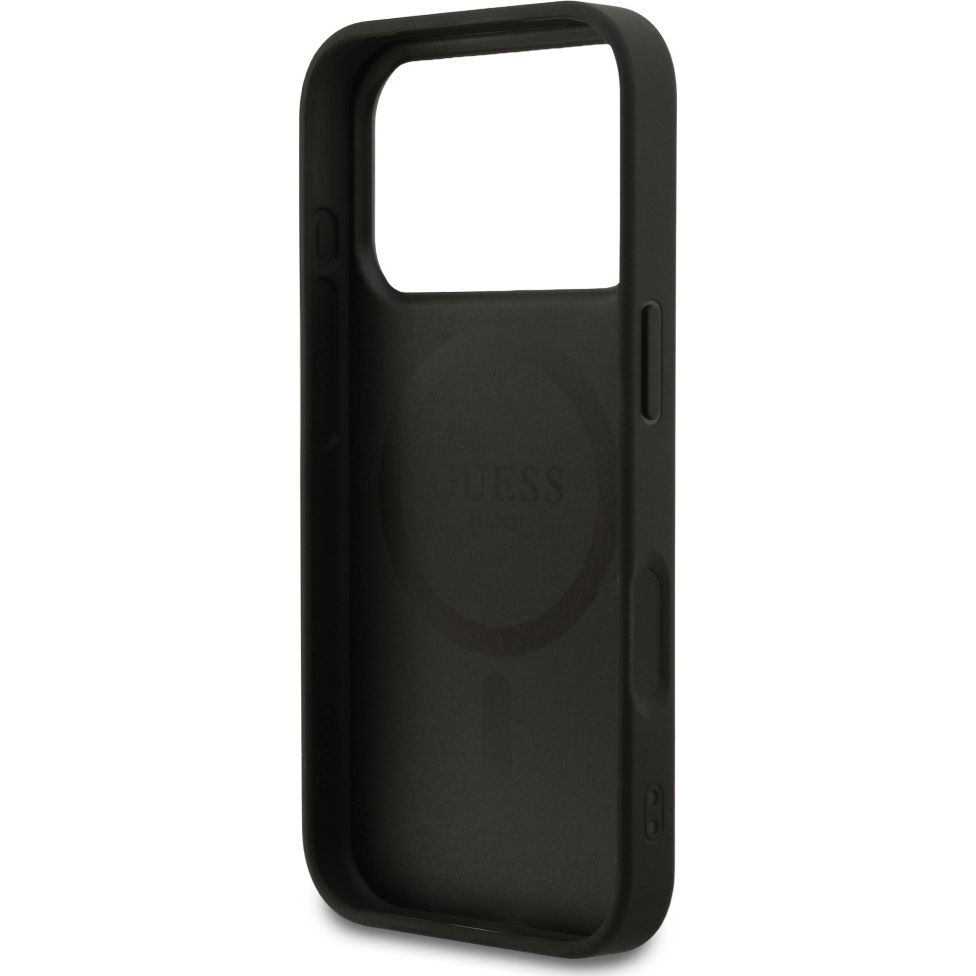Etui Guess Hardcase 4G Ring Classic Logo MagSafe do iPhone 17 Pro, czarne