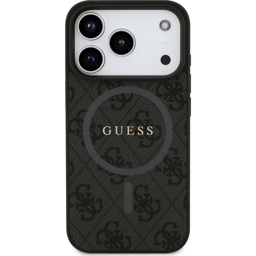 Etui Guess Hardcase 4G Ring Classic Logo MagSafe do iPhone 17 Pro, czarne