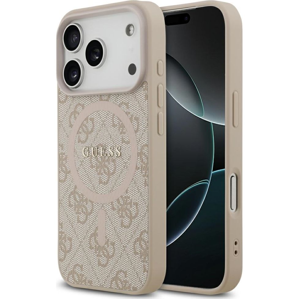 Etui Guess Hardcase 4G Ring Classic Logo MagSafe do iPhone 17 Pro, różowe