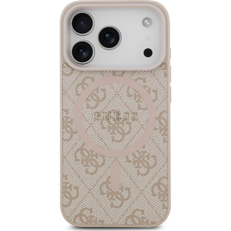 Etui Guess Hardcase 4G Ring Classic Logo MagSafe do iPhone 17 Pro, różowe