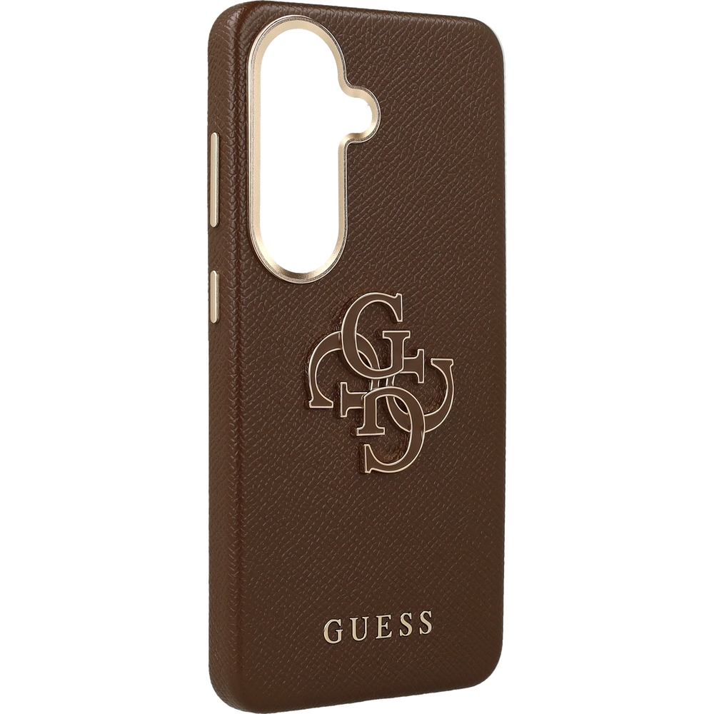 Etui Guess Saffiano Logo do Galaxy S26 Ultra, brązowe Big Logo Guess