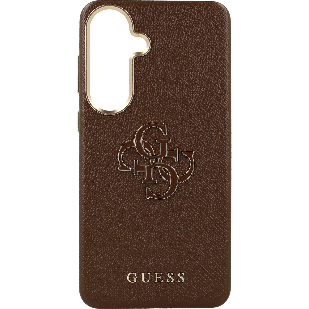 Etui Guess Saffiano Logo do Galaxy S26 Ultra, brązowe Big Logo Guess