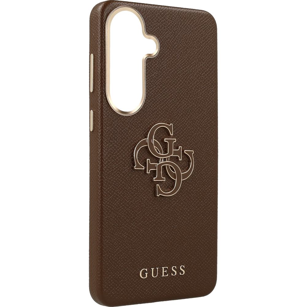 Etui Guess Saffiano Logo do Galaxy S26 Ultra, brązowe Big Logo Guess