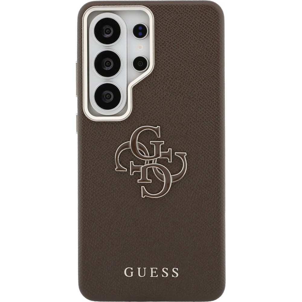 Etui Guess Saffiano Logo do Galaxy S26 Ultra, brązowe Big Logo Guess