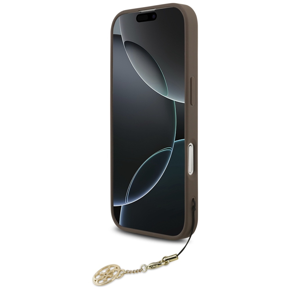 Etui Guess 4G Charms Collection do iPhone 17, brązowe