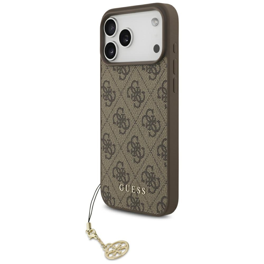 Etui Guess 4G Charms Collection do iPhone 17 Pro Max, brązowe
