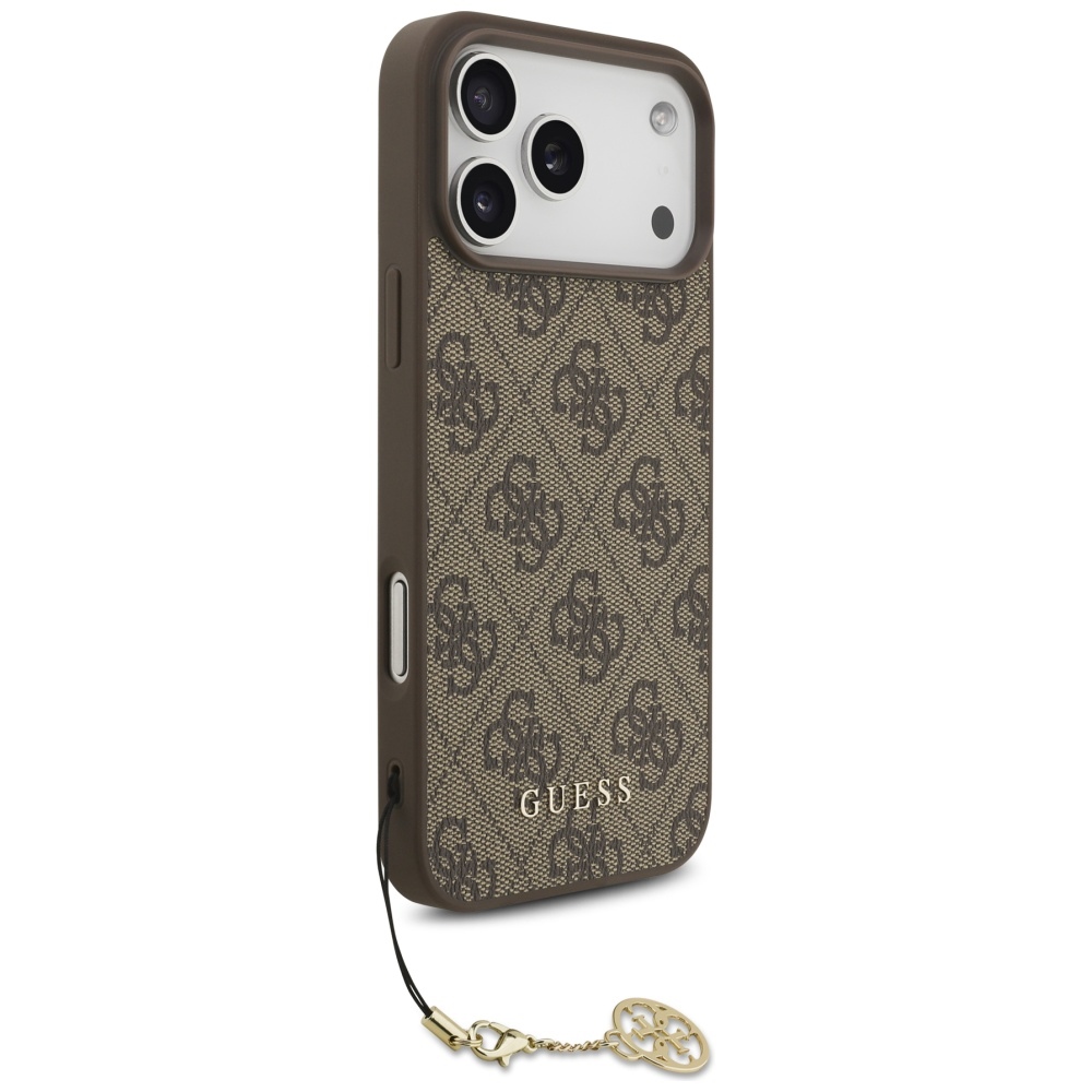 Etui Guess 4G Charms Collection do iPhone 17 Pro Max, brązowe