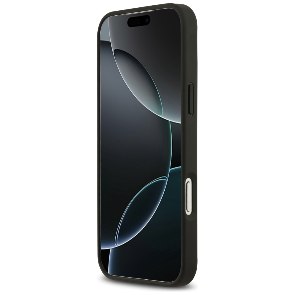 Carcasa Guess MagSafe cu imprimeu floral granulat pentru iPhone 17 Pro Max, neagra cu model floral