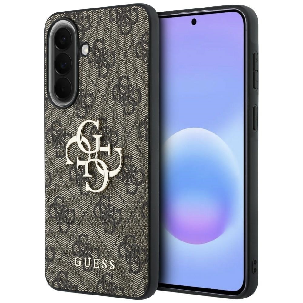 Guess Hardcase Leather, eleganckie etui premium nowoczesne wykończenie skóra design zabezpieczenie, brązowe