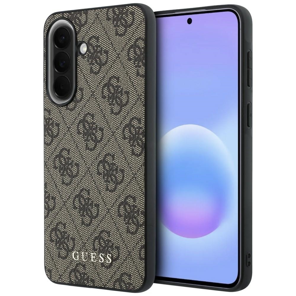 Guess Hardcase Leather, eleganckie etui premium nowoczesne wykończenie skóra design zabezpieczenie, brązowe