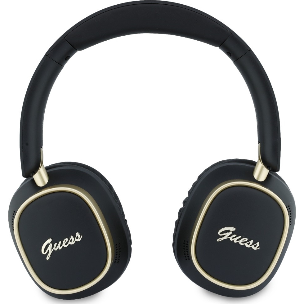 Słuchawki Bluetooth Guess ENC Rectangle Metal Script Guess, czarne.