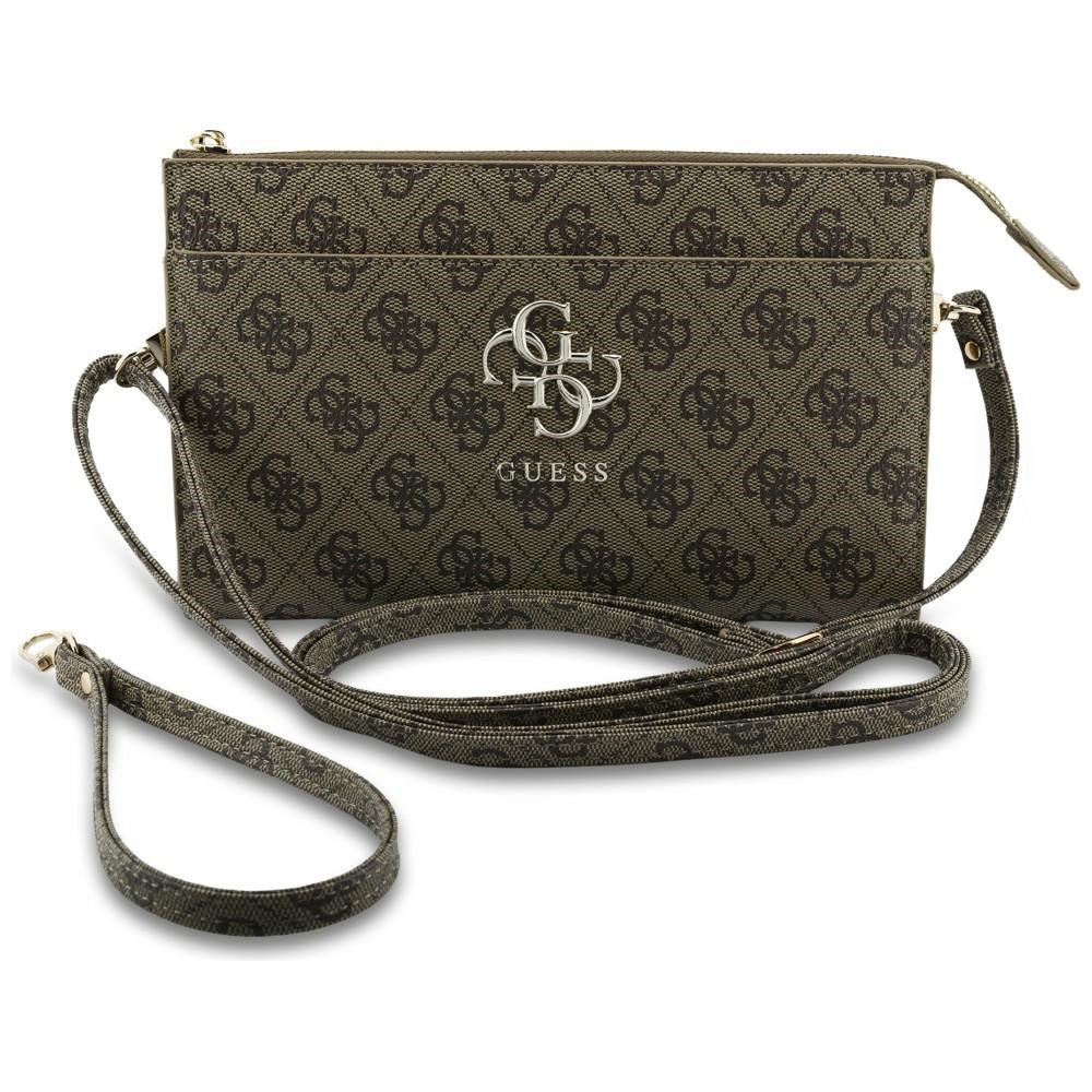 Guess Phone Pouch, designerska ochronna saszetka stylowa funkcjonalna modna praktyczna, brązowy