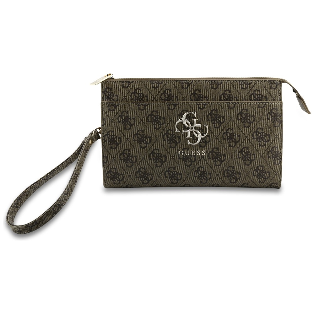 Guess Phone Pouch, eleganckie zabezpieczenie na suwak solidne praktyczne poręczne bezpieczne, brązowy
