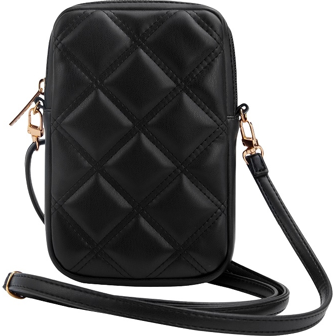 Etui, torebka Guess Zip Quilted 4G - uniwersalne,czarna