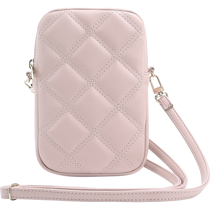 Etui, torebka Guess Zip Quilted 4G - uniwersalne, różowa