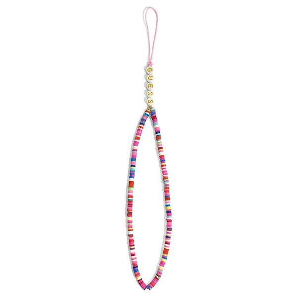 Stylowa zawieszka Guess Gustpearu Phone Strap, elegancki dodatek Heishi Beads,multikolor różowy