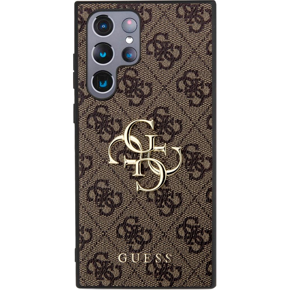 Etui Guess 4G Big Metal Logo do Samsung Galaxy S24 Ultra, brązowe