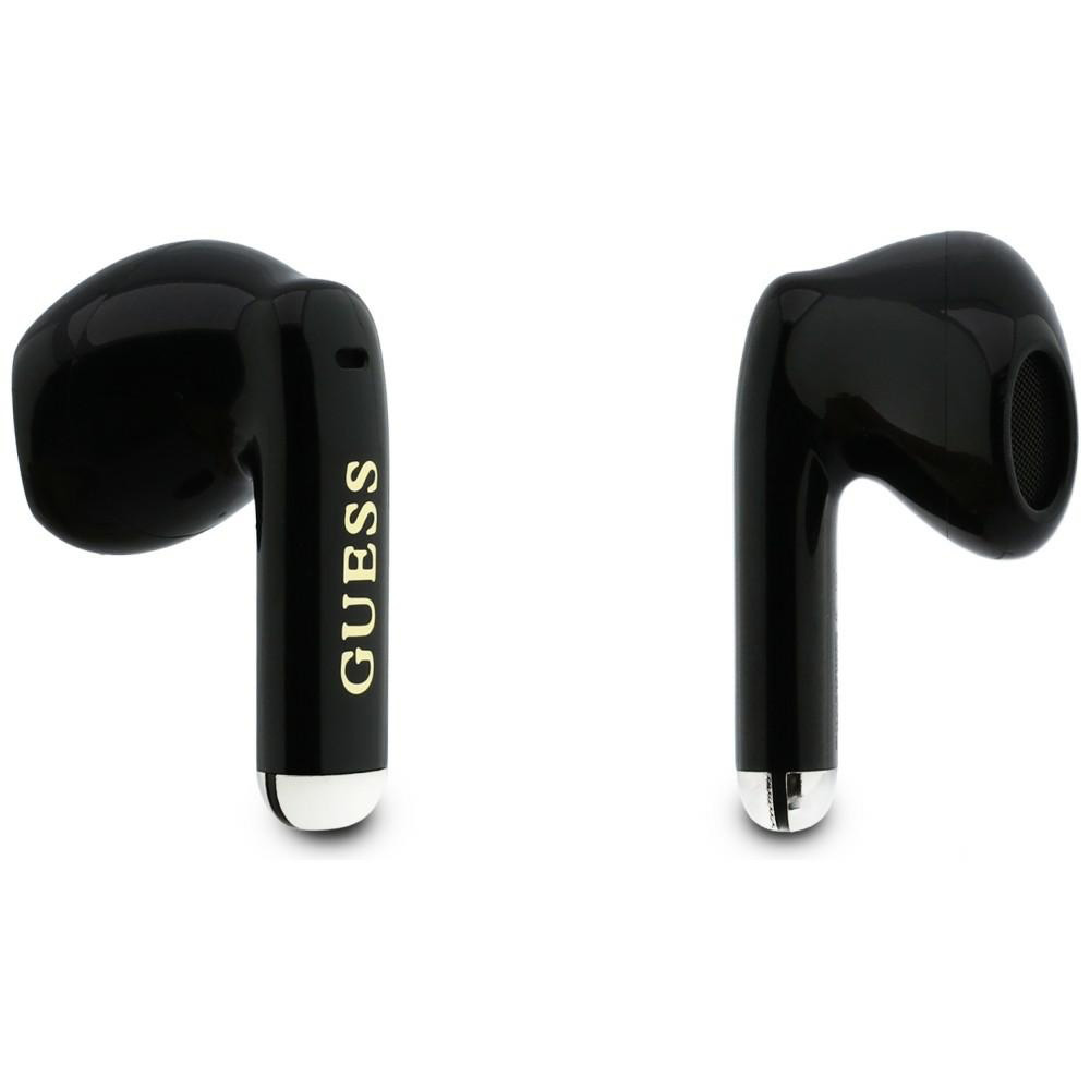 Słuchawki TWS Guess Glossy Gold Line Classic Bluetooth 5.4, czarne