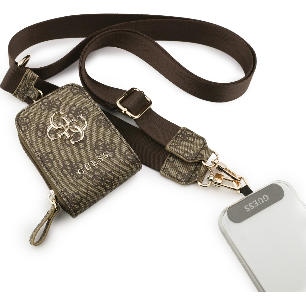 Guess Universal Crosbody 4G Strap Small Purse Metal Logo, elegancka pikowana saszetka z paskiem, [kolor-nazwa]