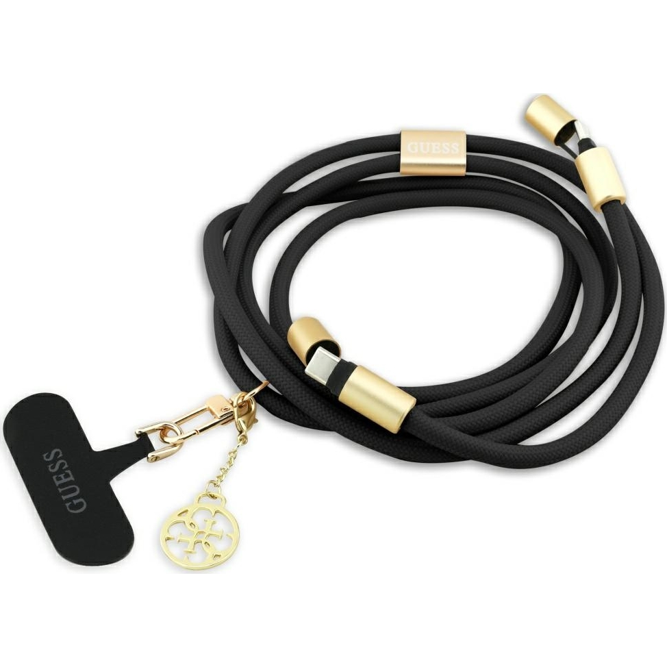 Smycz Guess USB-C Charging Cable Crossbody w kolorze czarnym