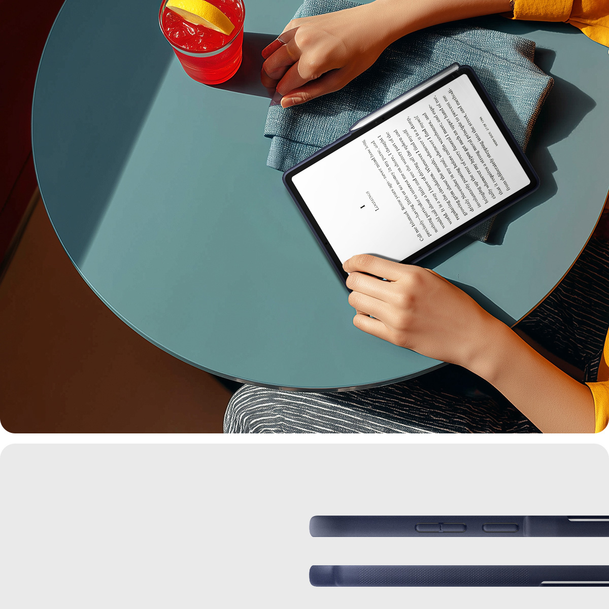 Etui Spigen Nano Pop do Galaxy Tab S11, granatowo-żółte