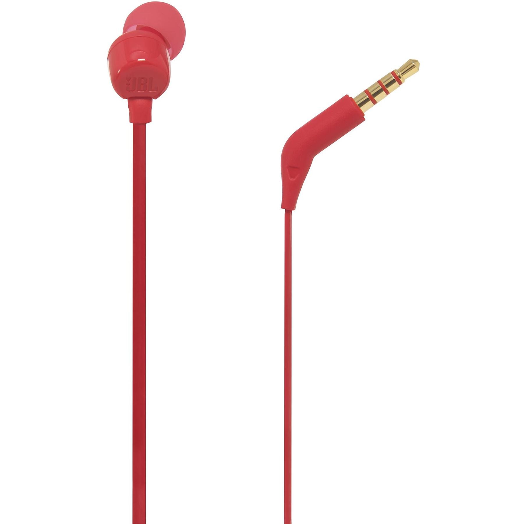 JBL T160, ultralekkie wygodne dopasowanie miękkie końcówki ergonomiczne, czerwony