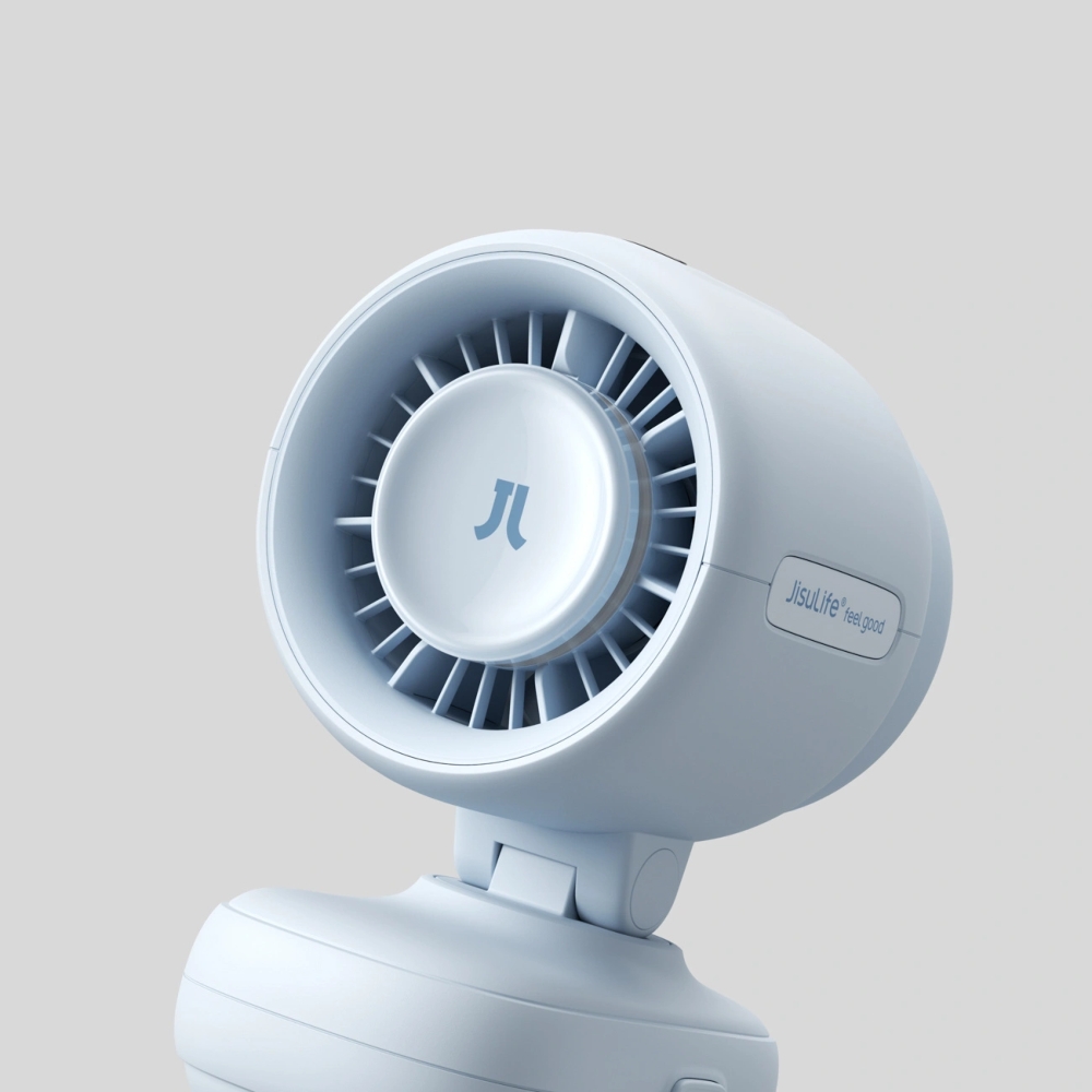 JisuLife Stroller Fan 4 w kolorze niebieskim to kompaktowy wentylator na wózek dziecięcy z metalowym klipsem