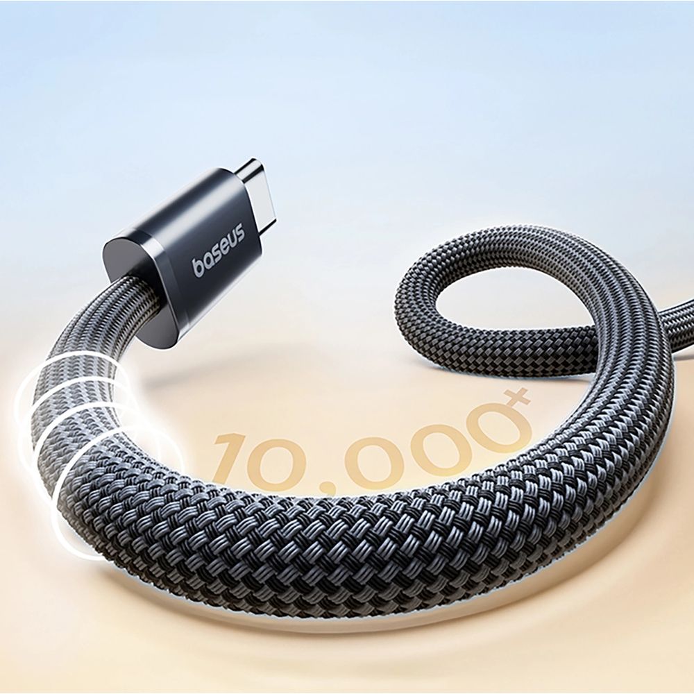 Kabel magnetyczny z oplotem USB-C - USB-C, Baseus Dynamic 4 Pro 100W PD, 1 m, biały
