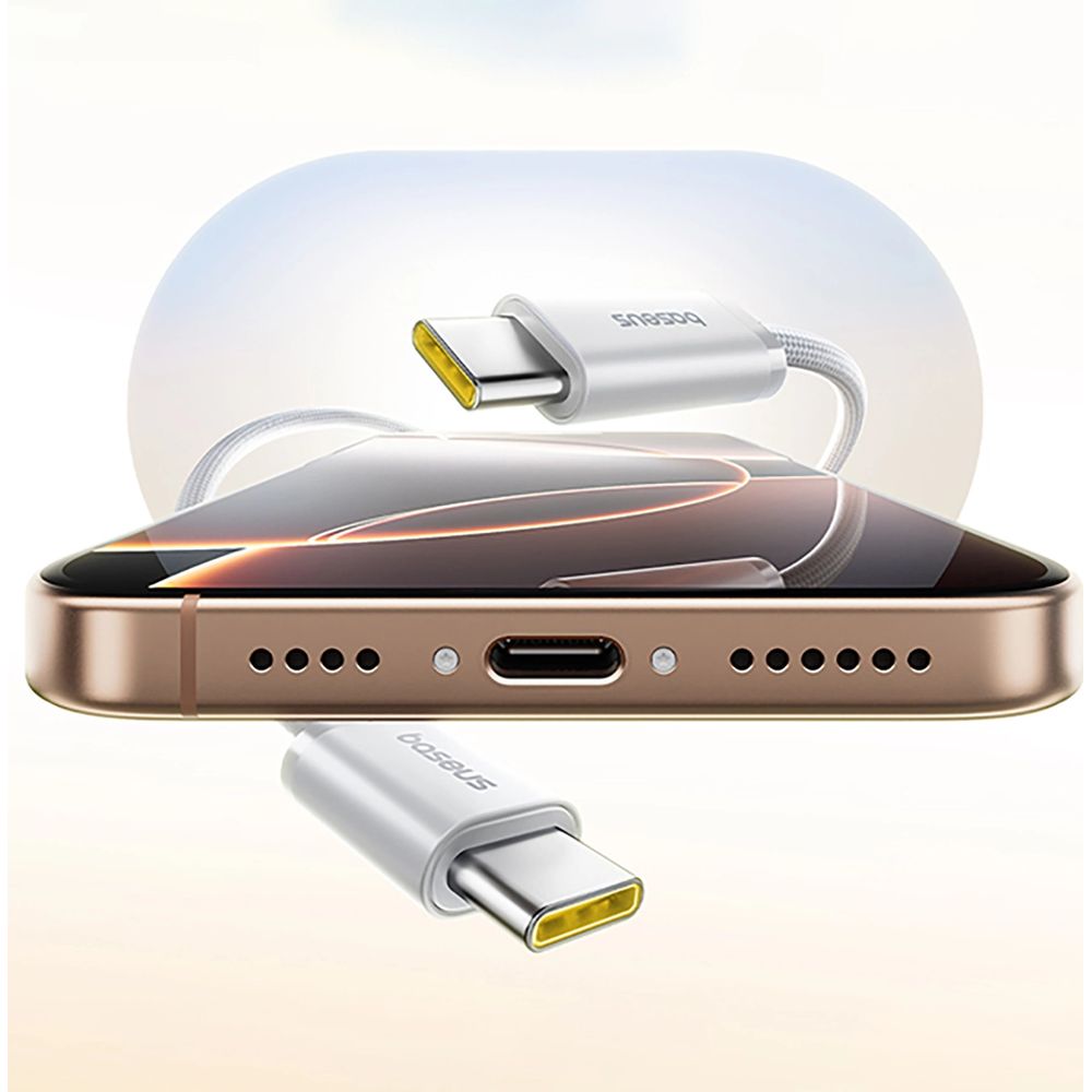 Kabel magnetyczny z oplotem USB-C - USB-C, Baseus Dynamic 4 Pro 100W PD, 1 m, biały