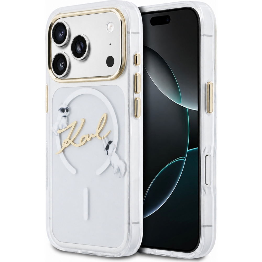 Karl Lagerfeld Hardcase Script Logo oryginalne eleganckie modne etui ochronne na telefon komórkowy przezroczyste