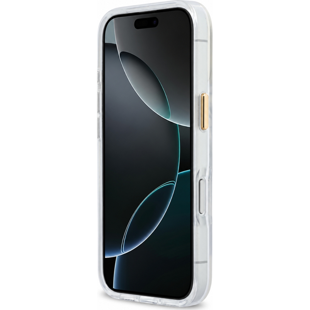 Etui do telefonu z eleganckim metalowym wykończeniem, przezroczyste