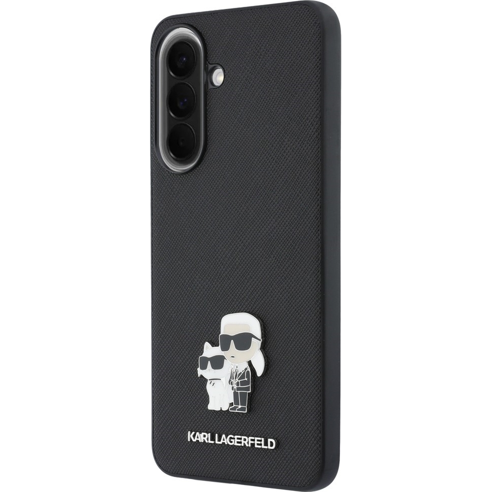 Karl Lagerfeld Saffiano Full Wrapped, wytrzymała ochrona przed upadkami, bezpieczne użytkowanie, czarne z wzorem projektanta i Choupette