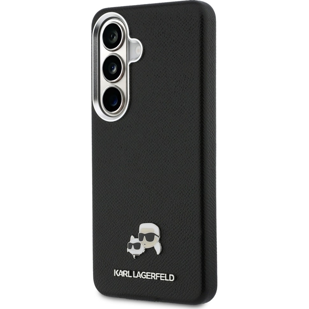 Karl Lagerfeld Saffiano Full Wrapped MagSafe, wytrzymała ochrona przed upadkami, bezpieczne użytkowanie, czarne z wzorem projektanta i Choupette