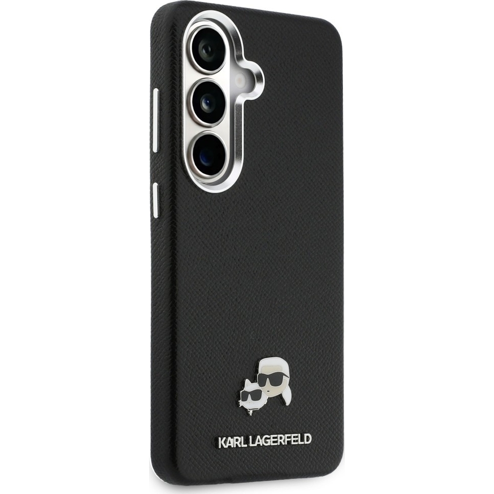 Karl Lagerfeld Saffiano Full Wrapped MagSafe, kompatybilne z MagSafe szybkie ładowanie, praktyczny, czarne z wzorem projektanta i Choupette