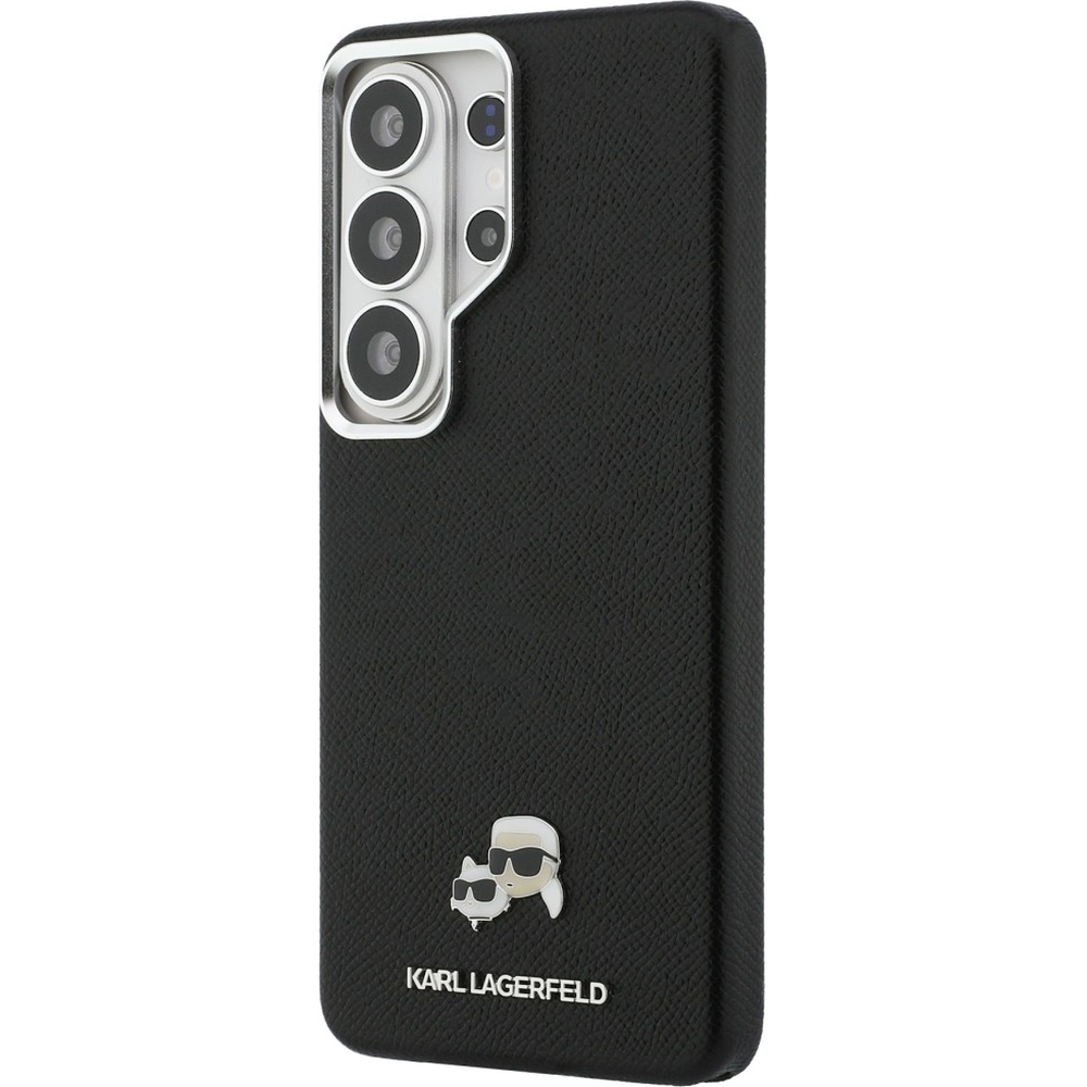 Karl Lagerfeld Saffiano Full Wrapped MagSafe, wytrzymała ochrona przed upadkami, bezpieczne użytkowanie, czarne z wzorem projektanta i Choupette